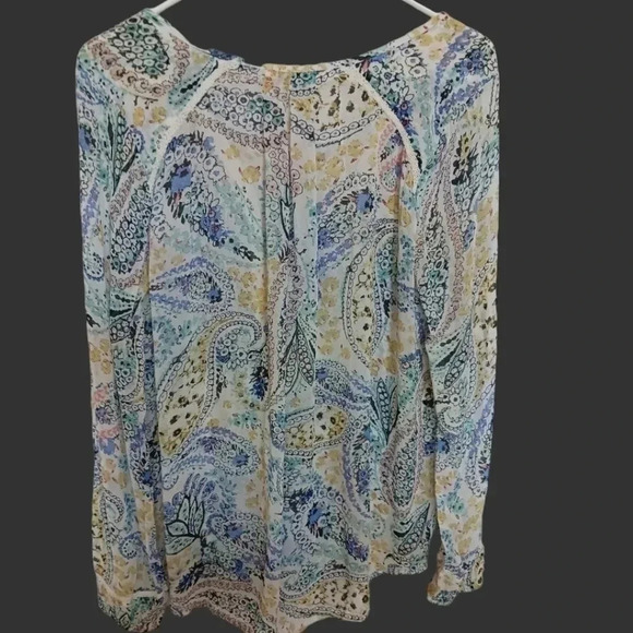 Lucky brand sheer lobg sleeve blouse size Medium - Picture 2 of 4